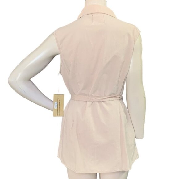 NWT African Mood Cotton Sleeveless Button Up Shirt Dress Tunic XL Beige 133i - Picture 6 of 10